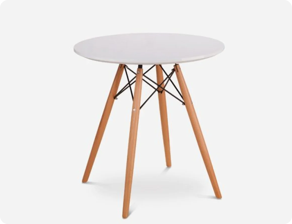 Eames Stil Yuvarlak Masa – Beyaz