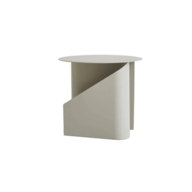 Geometrik Metal Yan Sehpa – Taş Grisi